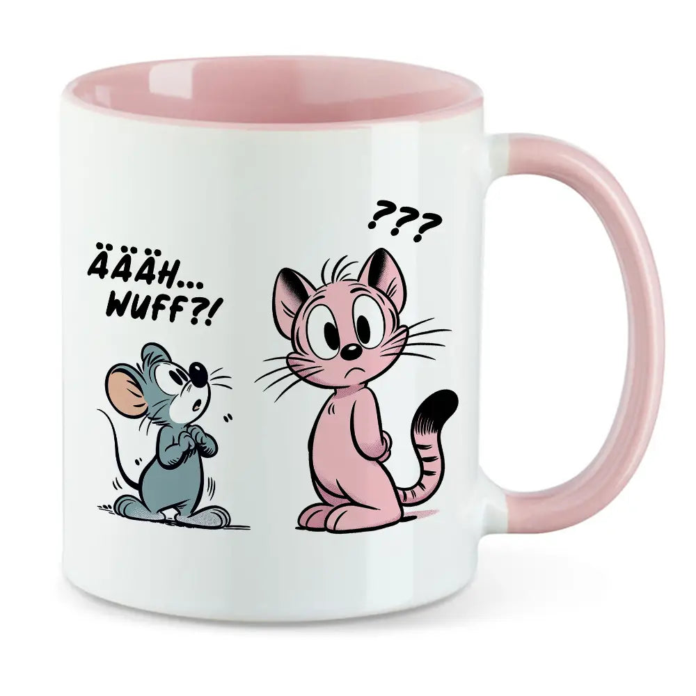 Aeh Wuff - Lustige Katze Maus Witz Tasse