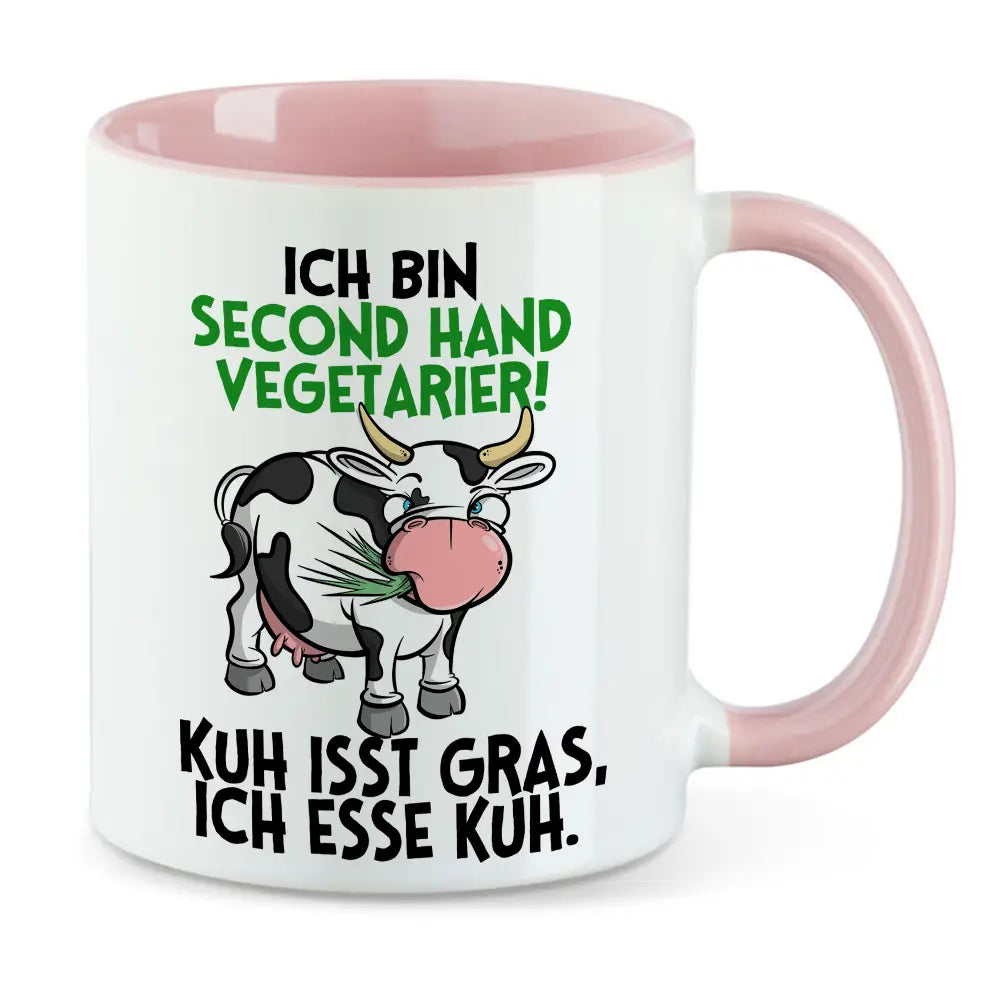 Ich bin second Hand Vegetarier - Geschenk für Fleischliebhaber Tasse