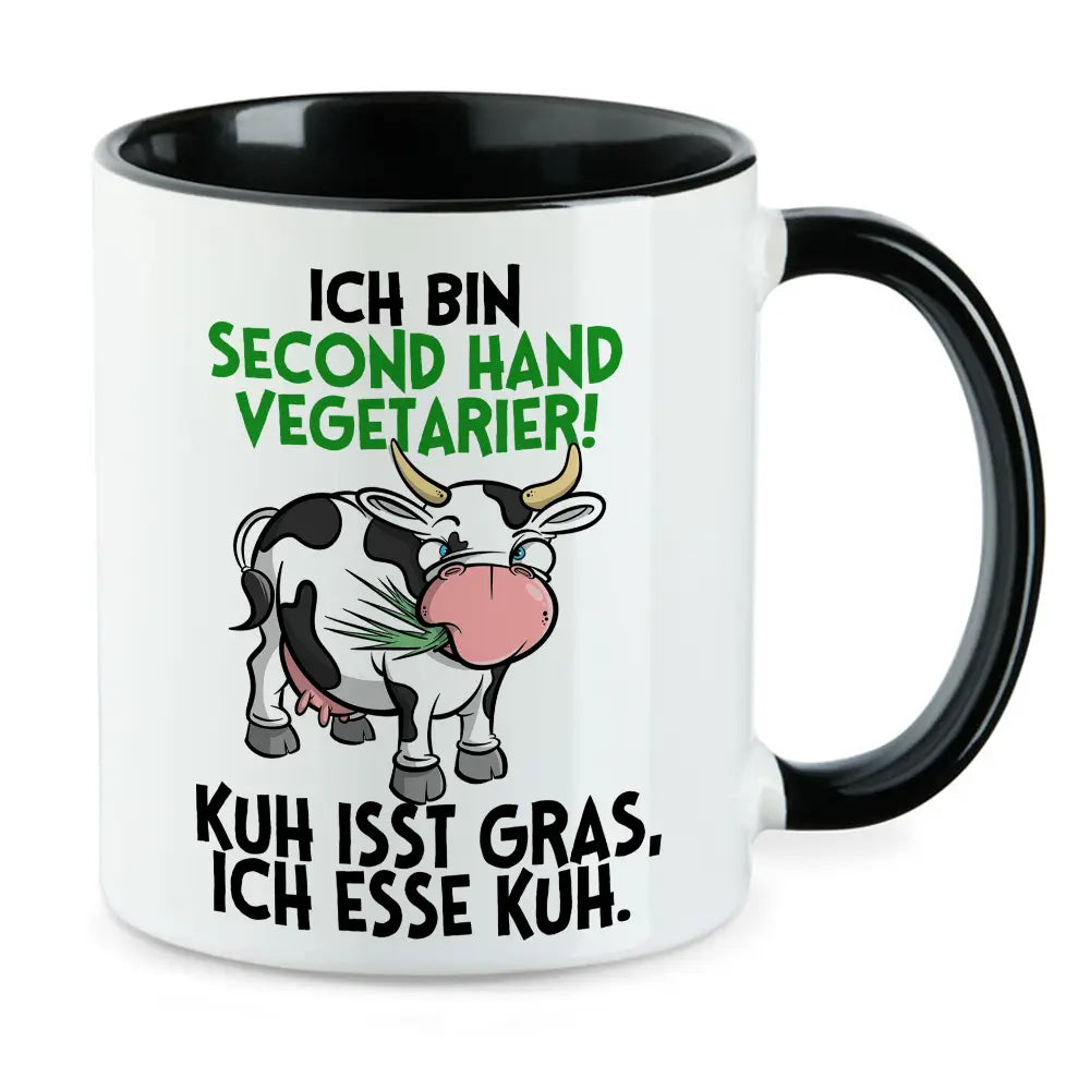 Ich bin second Hand Vegetarier - Geschenk für Fleischliebhaber Tasse