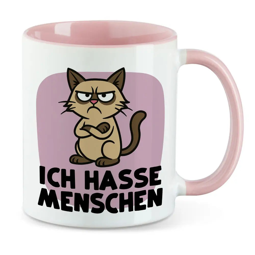 Ich hasse Menschen Tasse Katze