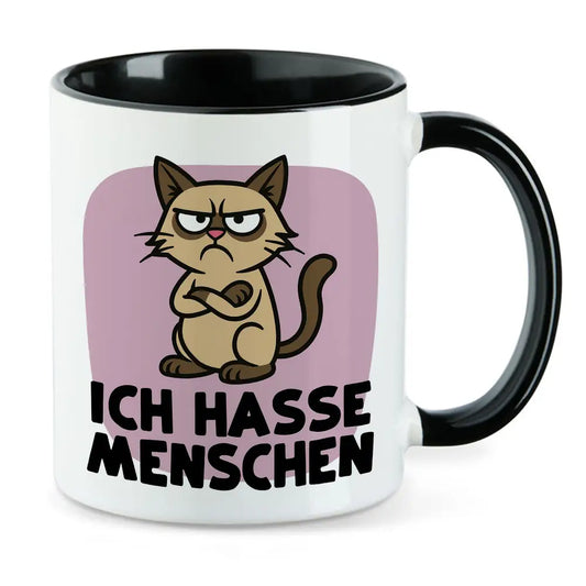 Ich hasse Menschen Tasse Katze