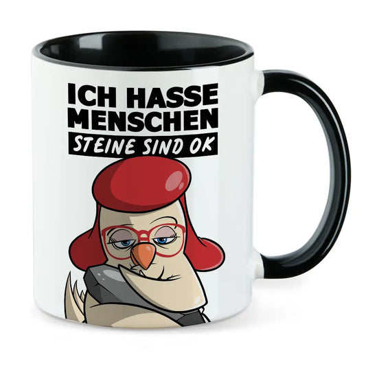 Ich hasse Menschen Steine sind ok Tasse