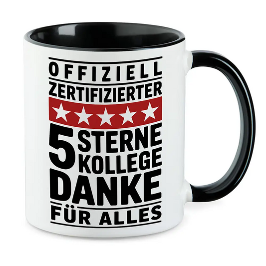 Offiziell zertifizierter 5 Sterne Kollege - Danke Tasse