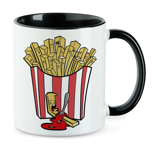 Pommes - Fritten mit Ketchup Drama - lustige Tasse
