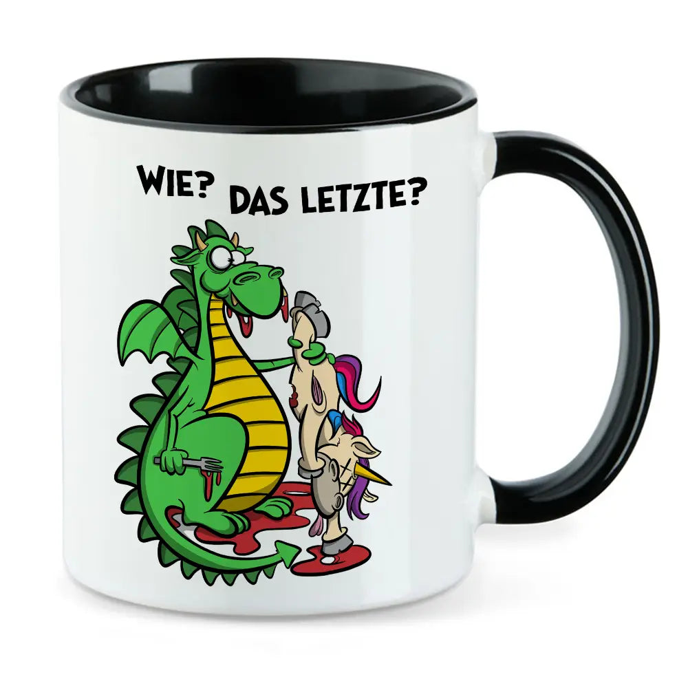 Wie? Das letzte!? Drache frisst Einhorn Tasse