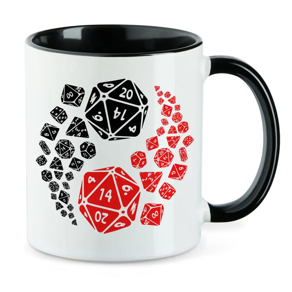 Yin-Yang D20 RPG Pen and Paper Tasse