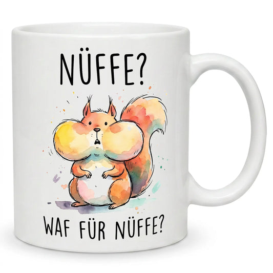 Nüffe? Waff für Nüffe? Lustige Eichhörnchen Tasse