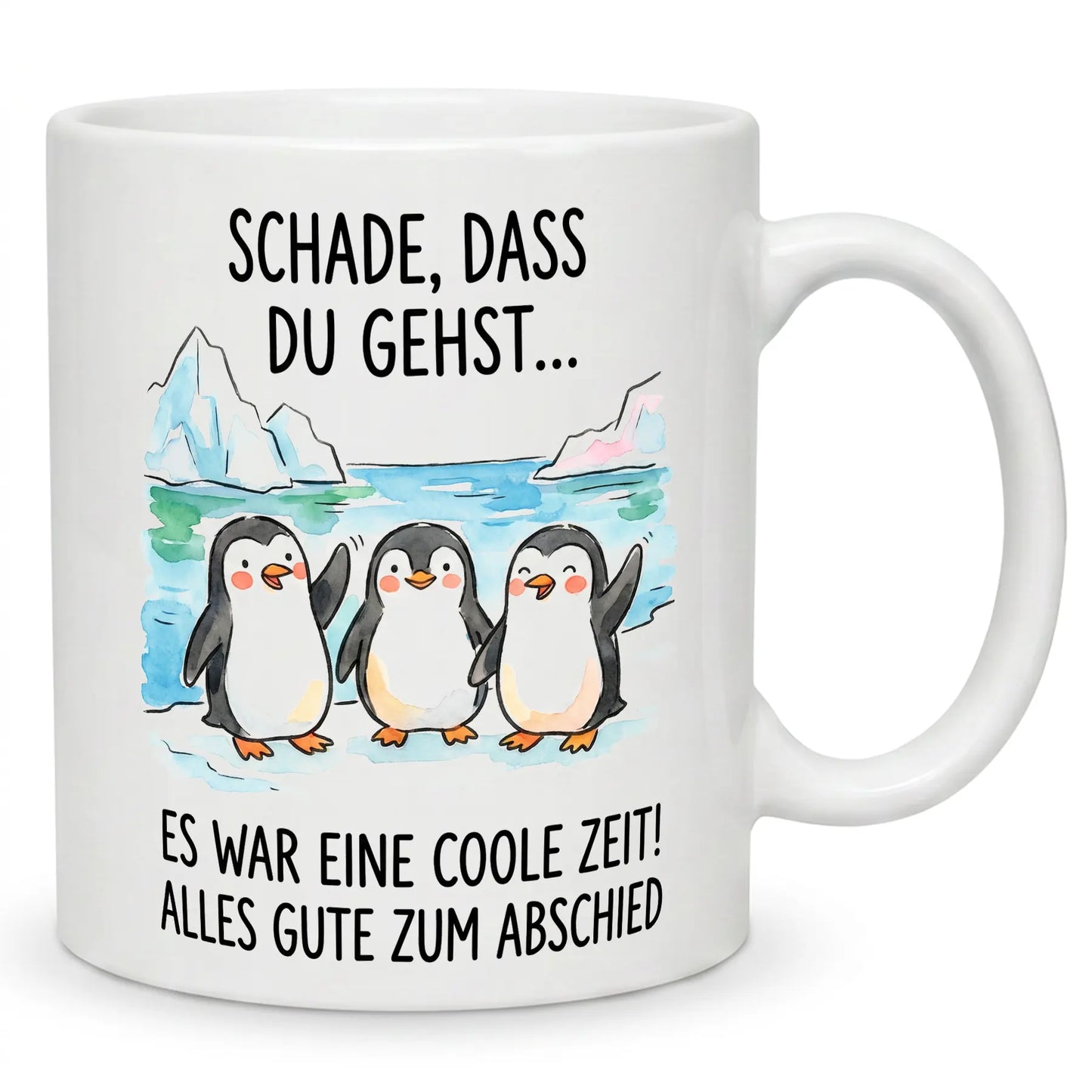 Schade dass Du gehst... Pinguine Abschied Kollegin Tasse