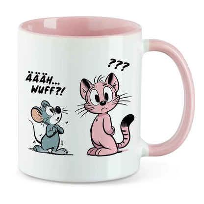 Aeh Wuff - Lustige Katze Maus Witz Tasse