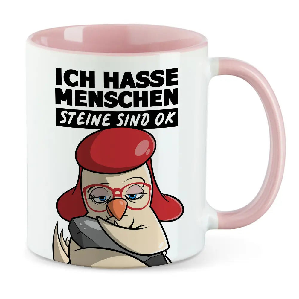 Ich hasse Menschen Steine sind ok Tasse