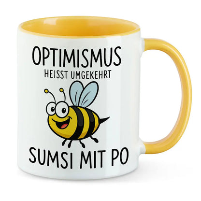 Optimismus heisst umgekehrt Sumsi mit Po Tasse