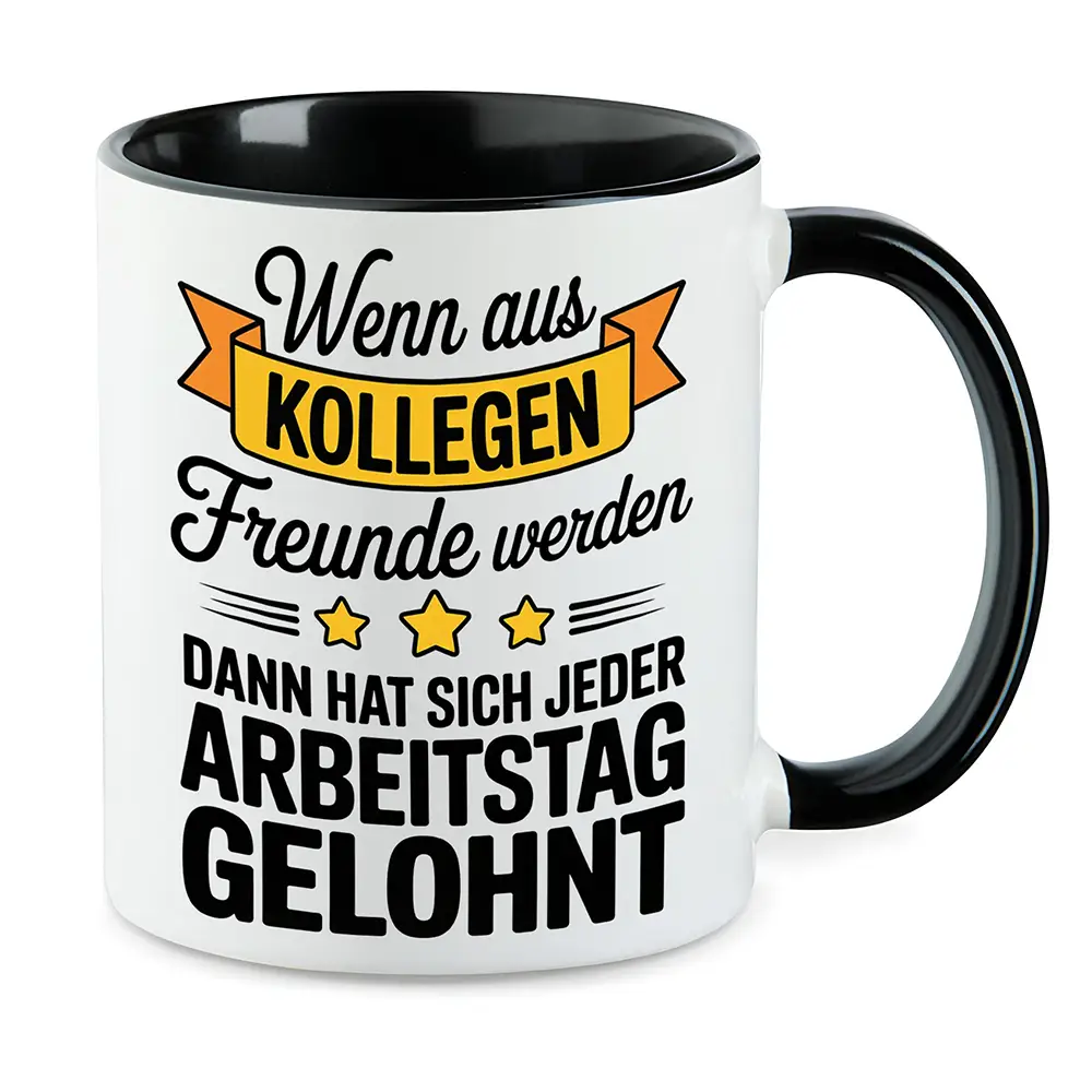 Wenn aus Kollegen Freunde werden - Arbeitskollegen Geschenk Tasse